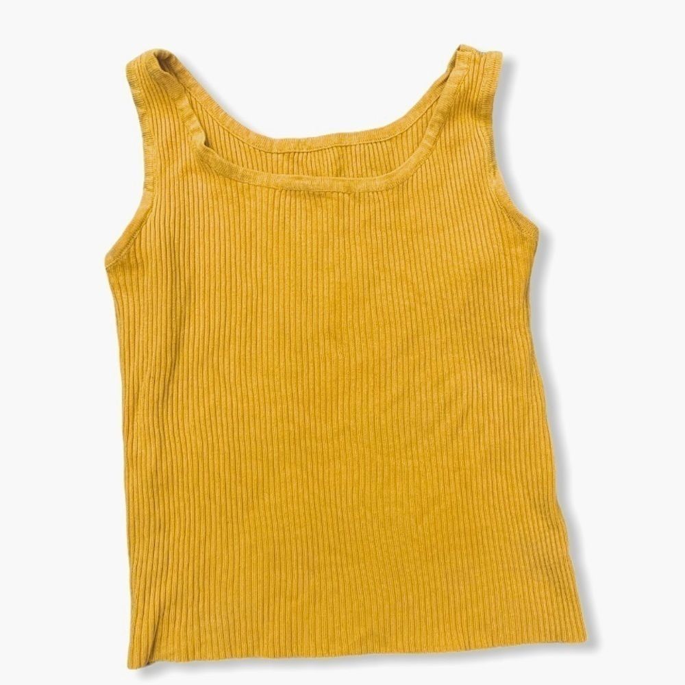 Mustard Yellow Ribbed Tank Crop Top xs/s